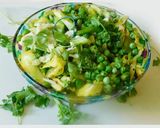 A picture of step 4 of Stir fried Cabbage, green peas, bok choy stuffed Pita bread.