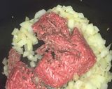 A picture of step 2 of Bolognese sauce.