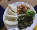 A picture of step 7 of Ugali, Eggs and Greens.