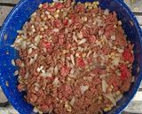 A picture of step 2 of Picadillo Poblano.