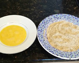 A picture of step 3 of Brad's schnitzel oskar.
