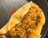A picture of step 7 of Omurice.