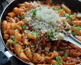 A picture of step 5 of Itallian red sauce cheese pasta 🍝 masala.