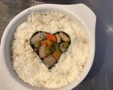 Une image de l'étape 4 de Riz aux épices et parmesan cœur de petits légumes.