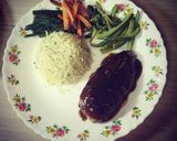 চিকেন স্টেক উইথ হার্ব রাইস এন্ড সস (Chicken steak with herb rice and sauce recipe in Bengali) রেসিপির ধাপ 8 ছবি