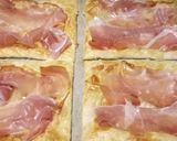A picture of step 3 of Speck and scamorza triangle puffs.