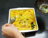 A picture of step 6 of Tricolor fusion sandwich dhokla.