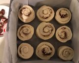 A picture of step 5 of Coconut pecan cinnamon rolls.