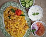 A picture of step 5 of Balochi biryani.