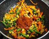 A picture of step 4 of Peri Peri Paneer Steak with Tossed Vegetables.