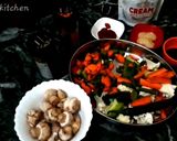 A picture of step 1 of Italian veg sizzler.