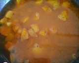 A picture of step 3 of Saragava Bateta nu Shak (drumstick potato curry).