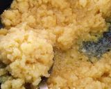 A picture of step 6 of Moong Dal halwa.