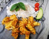 Foto del paso 4 de la receta: Pollo especiado fiones con arroz vaporizado