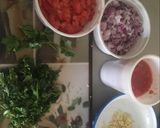 A picture of step 1 of Beef pilau served with kachumbari.