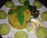 A picture of step 5 of Jollof Rice with Coleslaw and Dried Fish.