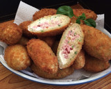 Foto del paso 9 de la receta: Felafel de garbanzos rellenos con jamón y queso Philadelphia 🇮🇳