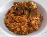 Foto del paso 8 de la receta: Arroz cremoso con sofrito de costillas de cerdo y alcachofas
