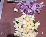 A picture of step 1 of Lebanese style Scrambled egg with marrow.