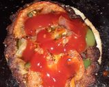 A picture of step 2 of Chappli cheeze burger.