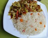 A picture of step 4 of White rice and cabbage stir fry.