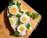 عکس مرحله 4 از دستور تخم مرغ پخته به شکل گل 🌸