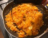 A picture of step 4 of Kimchi Fried Rice.