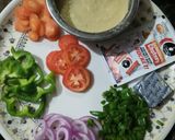 A picture of step 2 of Moong dal cheese pizza.