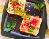 A picture of step 3 of Cottage cheese toast (Tomato Basil cottage cheese Toast).