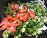 A picture of step 3 of Masaledar bhindi.