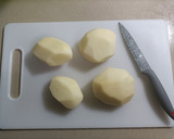 Foto del paso 1 de la receta: Revuelto de patata con jamón a tacos