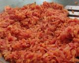 A picture of step 1 of Gazar Ka halwa with Rabadi and gulab jamun.