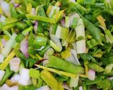 A picture of step 1 of Green Onions Bhajiya.