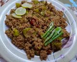 A picture of step 8 of Green chilli qeema.