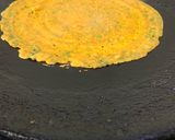 A picture of step 3 of Besan Cheela with Kasuri Methi.