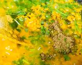 A picture of step 3 of Dal Masoor with capsicum.
