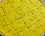 A picture of step 5 of Moong dal Dhokla.