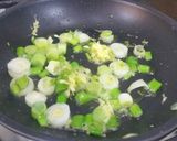 A picture of step 2 of Shitake miso soup with ginger and lime.