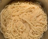 A picture of step 1 of Pasta with Peas, Prosciutto, and Parmesan Cheese.