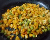 A picture of step 3 of Dahi Samosa Chaat.