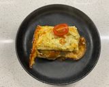 A picture of step 12 of Lamb moussaka lasagna.
