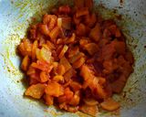 A picture of step 2 of Mooli Sabzi.