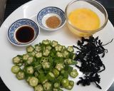รูปขั้นตอนการทำที่ 1 ของ ซุปใสกระเจี๊ยบเขียวไข่สาหร่ายเพื่อสุขภาพ