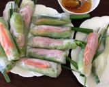 A picture of step 8 of Vietnam spring rolls.