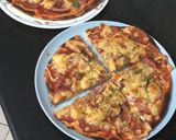 A picture of step 3 of Homemade Salami & Cheese Pizza.