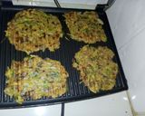 A picture of step 4 of Poached eggs,samosa,hash browns and kachumbari.