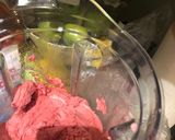 A picture of step 2 of Raspberry peach sorbet.