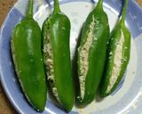 A picture of step 1 of Stuffed Mirchi Pakoda.