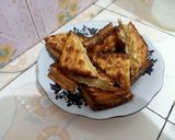Foto langkah ke 3 dari resep Roti gabin goreng isi fla no telur bahan simple rasa mantul.