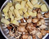 A picture of step 2 of Mushroom Baby Corn Curry.